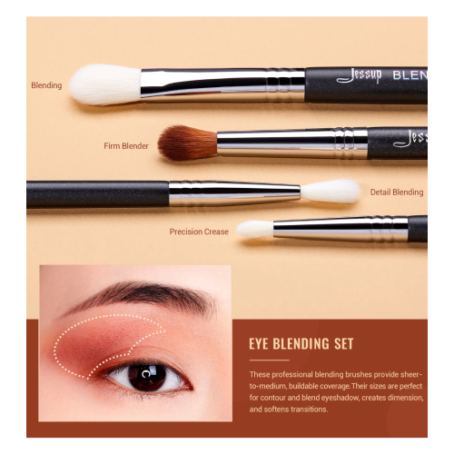 Jessup Beauty - Set di pennelli PRO 13 pezzi - T338: Black/Silver