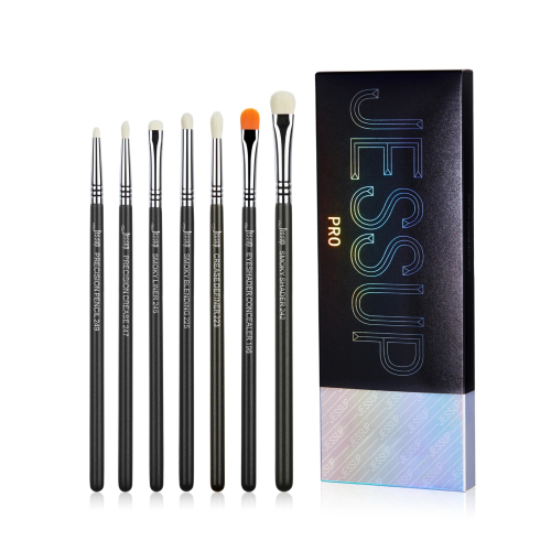 Jessup Beauty - Set di pennelli PRO 7pcs - T334: Black/Silver