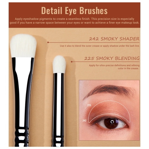 Jessup Beauty - Set di pennelli PRO 7pcs - T334: Black/Silver