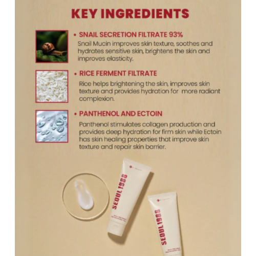 K-Secret - *Seoul 1988* - Crema viso Snail Mucin 93% + Rice