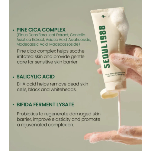 K-Secret - *Seoul 1988* - Detergente schiumogeno per il viso Pine CICA 1% + Probiotics