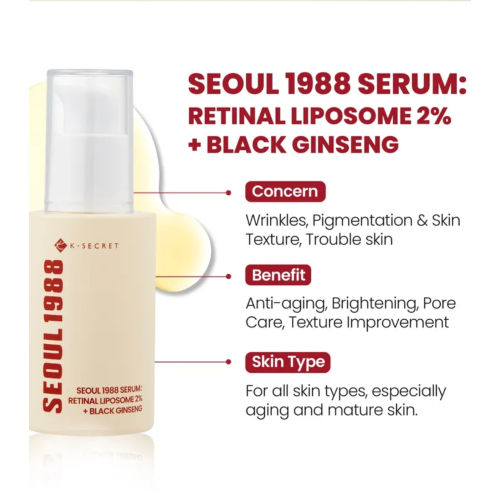 K-Secret - *Seoul 1988* - Siero Retinal Liposome 2% + Black Ginseng