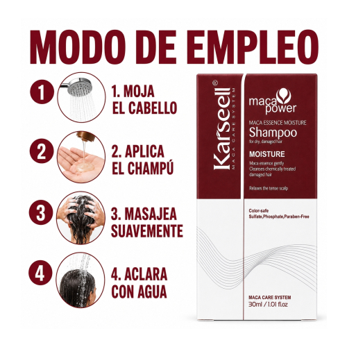 Karseell - *Maca Power* - Shampoo per capelli danneggiati - Taglia mini