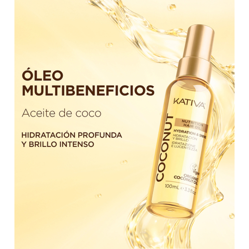 Kativa - Olio per capelli idratazione e lucentezza Coconut