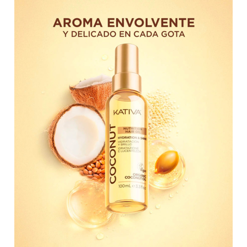 Kativa - Olio per capelli idratazione e lucentezza Coconut