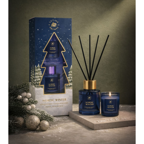 La Casa de los Aromas - *Natale* - Set mikado + candela - Nordic Winter