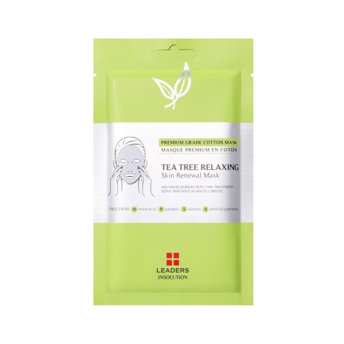 Leaders Insolution - Maschera viso lenitiva in tessuto Tea Tree