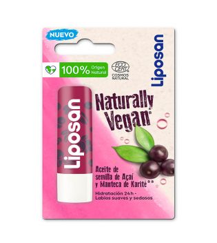 Liposan - Balsamo per le labbra Naturally Vegan - Olio di semi di Açaí e burro di karitè