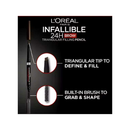 Loreal Paris - Matita per sopracciglia automatica infallibile Brows 24h Filling Triangular Pencil - 7.0: Blonde