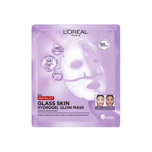 Loreal Paris - Maschera viso illuminante in idrogel Revitalift Glass Skin