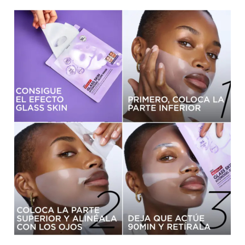 Loreal Paris - Maschera viso illuminante in idrogel Revitalift Glass Skin