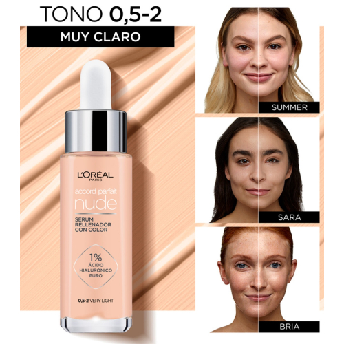 Loreal Paris - Siero riempitivo colorato Accord Parfait Nude - 0,5-2: Very Light
