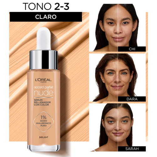 Loreal Paris - Siero riempitivo colorato Accord Parfait Nude - 2-3: Light