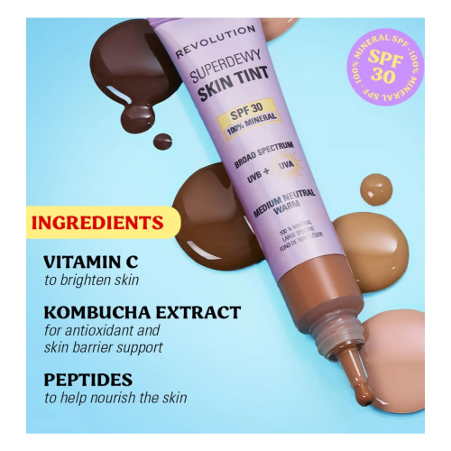 Makeup Revolution - Fondotinta Superdewy Skin Tint SPF30 - Medium Neutral Warm