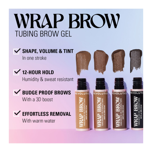Makeup Revolution - Gel per sopracciglia Wrap Brow - Ebony Black