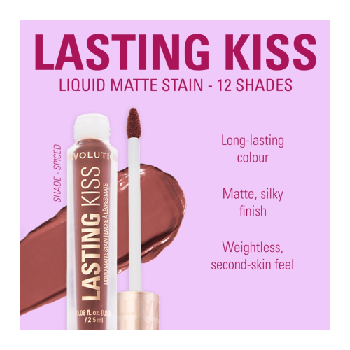 Makeup Revolution - Rossetto liquido opaco Lasting Kiss - Spiced Brown