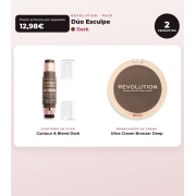 Makeup Revolution - Set di Contorno in stick Reloaded Contour & Blend - Dark + Bronzante in crema Ultra Cream Bronzer - Deep