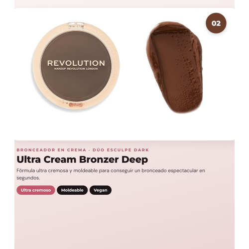 Makeup Revolution - Set di Contorno in stick Reloaded Contour & Blend - Dark + Bronzante in crema Ultra Cream Bronzer - Deep