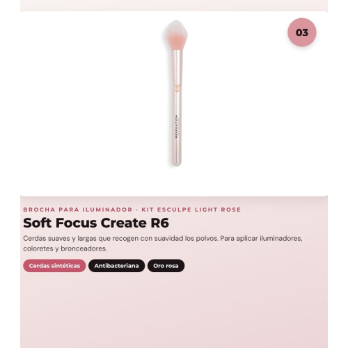 Makeup Revolution - Set di Contorno in stick Reloaded Contour & Blend - Light + Illuminatore Jelly Glass Halo - Rose Glow + Pennello per illuminatore Soft Focus Create - R6