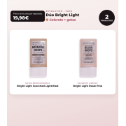 Makeup Revolution - Set di gocce abbronzanti Bright Light - Scorched Light/ Med + Blush liquido Bright Light - Rosie Pink
