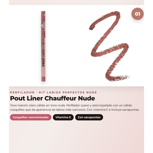Makeup Revolution - Set di Profilo Labbra Pout Liner - Chauffeur Nude + Rossetto liquido opaco Air Blur - Chauffeur + Lucidalabbra volumizzante Pout Bomb - Melba Warm Peach