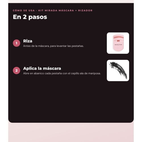 Makeup Revolution - Set di Mascara Wispify False Lash + Piega ciglia Lash Stash