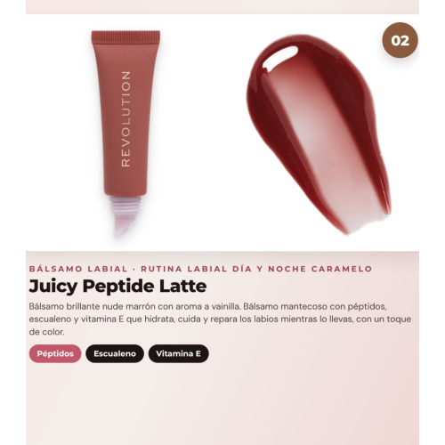 Makeup Revolution - Set di Maschera labiale Juicy Peptide Pudding - Butterscotch Brown + Balsamo labiale Juicy Peptide - Latte + Olio per labbra Glaze Oil - Lust Clear