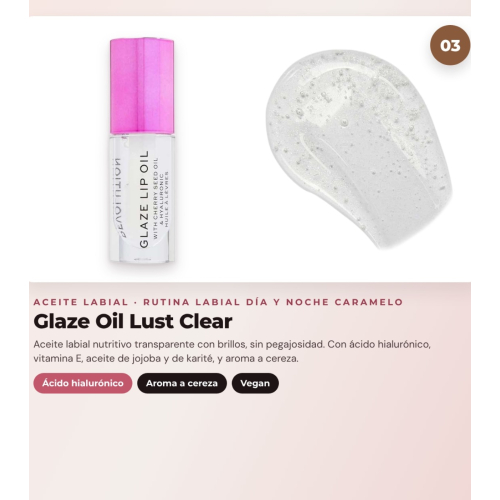 Makeup Revolution - Set di Maschera labiale Juicy Peptide Pudding - Butterscotch Brown + Balsamo labiale Juicy Peptide - Latte + Olio per labbra Glaze Oil - Lust Clear