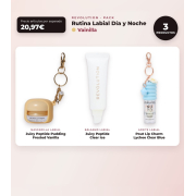 Makeup Revolution - Set di Maschera labiale Juicy Peptide Pudding - Frosted Vanilla + Balsamo labiale Juicy Peptide - Clear Ice + Olio labiale Pout Lip Charm - Lychee Clear Blue
