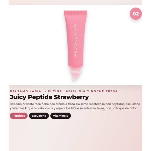 Makeup Revolution - Set di Maschera labiale Juicy Peptide Pudding - Strawberry Soufflé + Balsamo labiale Juicy Peptide - Strawberry + Olio labiale Aqua Drip Cooling