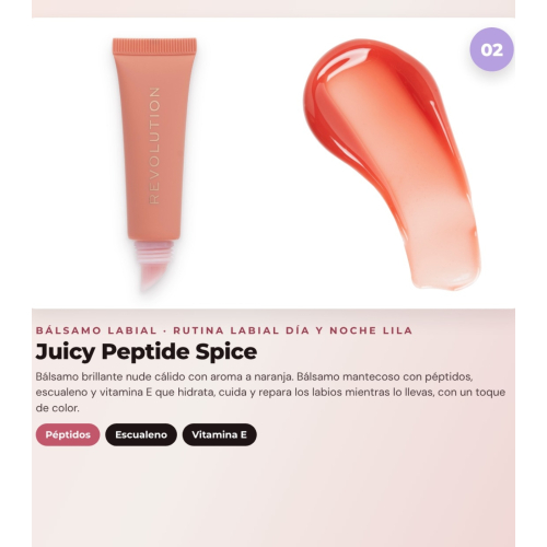 Makeup Revolution - Set di Maschera labiale Juicy Peptide Pudding - Sugar Swirl Lilac + Balsamo labiale Juicy Peptide - Spice + Olio per labbra Glaze Oil - Lust Clear