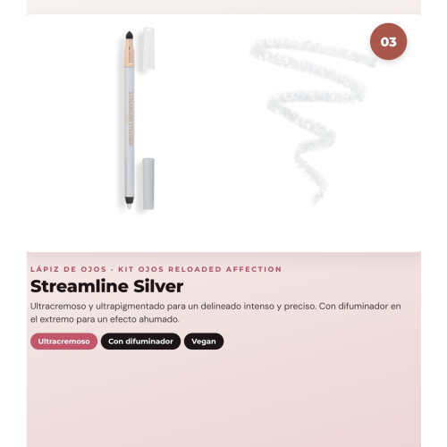 Makeup Revolution - Set di Palette di ombre Reloaded - Affection + Delineatore per occhi Felt & Kohl Precision Dual Liner - Brown + Delineatore per occhi Streamline Waterline Eyeliner Pencil - Silver