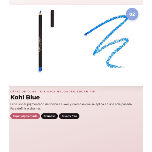Makeup Revolution - Set di palette di ombretti Reloaded -  Sugar Pie + Delineatore per occhi Kohl - Blue + Delineatore per occhi Streamline Waterline Eyeliner Pencil - Gold