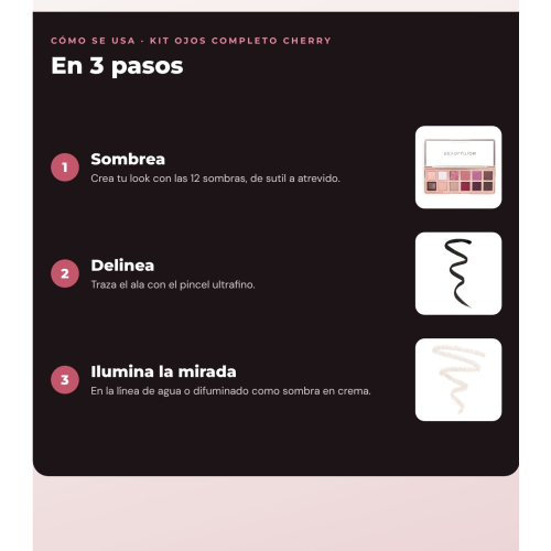 Makeup Revolution - Set di palette di ombretti The Cherry Icon + Delineatore occhi liquido Super Flick - Black + Delineatore occhi Streamline Waterline Eyeliner Pencil - Rose Gold