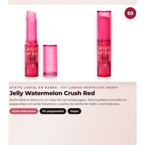 Makeup Revolution - Set di Profilo Labbra Pout Liner - Deepest Mauve + Rossetto satinato Lip Allure - Material Girl Wine + Olio labiale in stick Jelly - Watermelon Crush Red