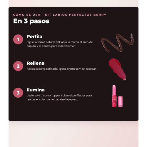 Makeup Revolution - Set di Profilo Labbra Pout Liner - Deepest Mauve + Rossetto satinato Lip Allure - Material Girl Wine + Olio labiale in stick Jelly - Watermelon Crush Red