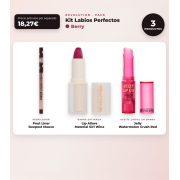 Makeup Revolution - Set di Profilo Labbra Pout Liner - Deepest Mauve + Rossetto satinato Lip Allure - Material Girl Wine + Olio labiale in stick Jelly - Watermelon Crush Red