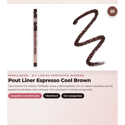 Makeup Revolution - Set di Profilatori di labbra Pout Liner - Espresso Cool Brown + Rossetto liquido IRL Whipped Lip Crème - Espresso Nude + Lucidalabbra con Shimmer Pout Bomb - Chocolate Sparkle