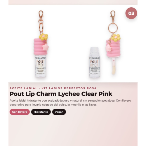 Makeup Revolution - Set di Profilatori per labbra Pout Liner - Kiss Baby Pink + Rossetto satinato Lip Allure - Brunch Pink Nude + Olio per labbra Pout Lip Charm - Lychee Clear Pink