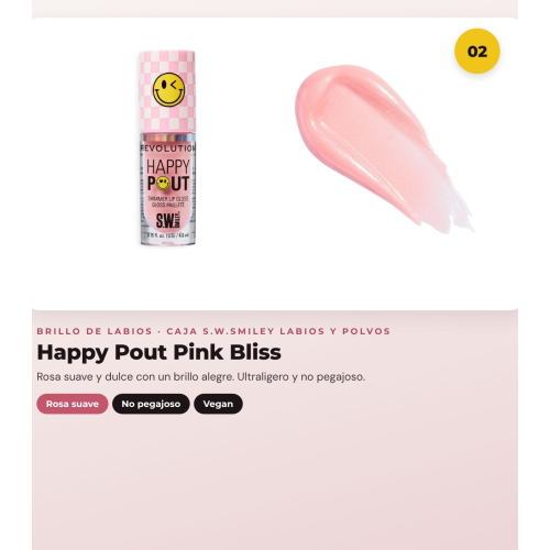 Makeup Revolution - Set *S.W.Smiley* - Brillo di labbra Stellar Shine + Brillo di labbra Pink Bliss + Balsamo per labbra e guance pH + Polveri libere Sunshine