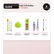 Makeup Revolution - Set *S.W.Smiley* - Pennelli On Cloud Nine + Spugna per trucco morbida + Lucidalabbra Happy Pout + Mascara Dazzle Pop + Eyeliner Winky Flick Double-Ended