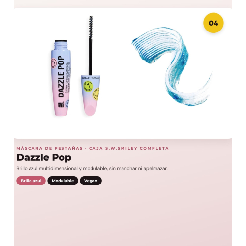 Makeup Revolution - Set *S.W.Smiley* - Pennelli On Cloud Nine + Spugna per trucco morbida + Lucidalabbra Happy Pout + Mascara Dazzle Pop + Eyeliner Winky Flick Double-Ended