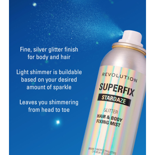 Makeup Revolution - Spray glitterato per corpo e capelli Superfix Stardaze