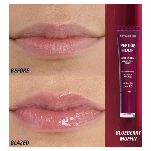 Makeup Revolution - Tinta labbra con siero Peptide Glaze - Blueberry Muffin