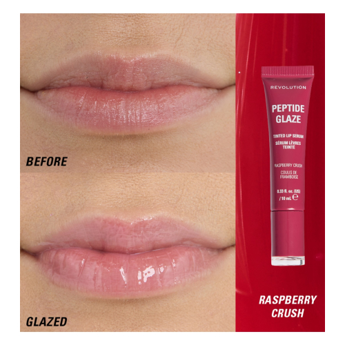 Makeup Revolution - Tinta labbra con siero Peptide Glaze - Raspberry Crush