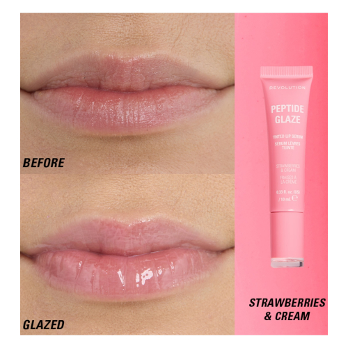 Makeup Revolution - Tinta labbra con siero Peptide Glaze - Strawberry & Cream