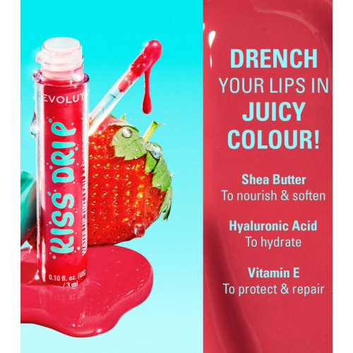 Makeup Revolution - Tinta labbra Kiss Drip Water - Strawberry Drizzle