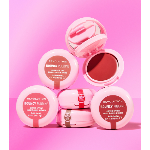 Makeup Revolution - Tinta per guance e labbra Bouncy Pudding - Peach Veil
