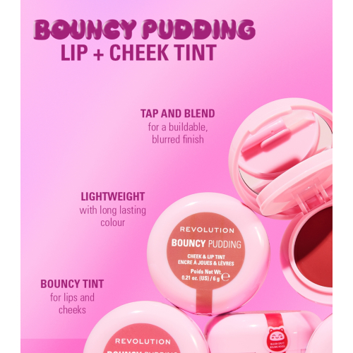 Makeup Revolution - Tinta per guance e labbra Bouncy Pudding - Rosy Cloud