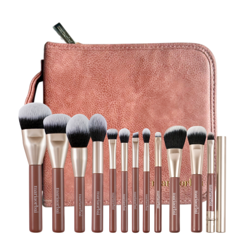 Maria Orbai - Borsa da trucco con 13 pennelli Vegan Brushes